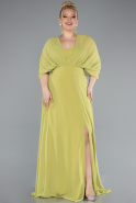 Kleider in Großen Größen Lang Chiffon Pistaziengrün ABU4951