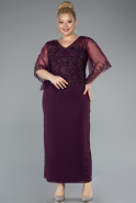 Abendgarderobe in Großen Größen Midi Chiffon Violette ABK2333