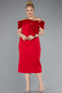 Partykleid in Übergröße Midi Rot ABK2321