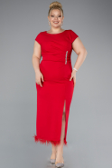 Partykleid in Übergröße Midi Rot ABK2340