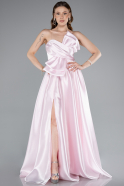 Abendkleid Lang Satin Puder ABU4975