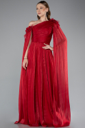Rot Abendkleid Chiffon Lang ABU4809