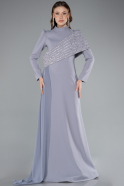 Hijab-Abendkleid Lang Grau ABU4976