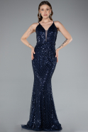 Abendkleid Lang Marineblau ABU4980
