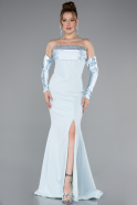 Eisblau Abendkleid İm Meerjungfrau-Stil Lang ABU4637
