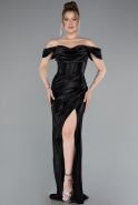Schwarz Abendkleid Lang ABU3611