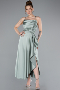 Minzgrün Partykleid Satin Midi ABK1586