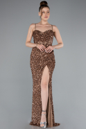 Kupfer Abendkleid Schuppig Lang ABU4842