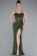 Khaki Abendkleid Schuppig Lang ABU4842