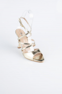 Gold Party-Schuhe Leder AB1136