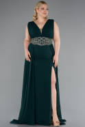 Kleider in Großen Größen Lang Chiffon Smaragdgrün ABU5006
