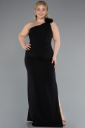 Abendkleid in Übergröße Lang Schwarz ABU4892