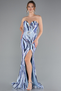 Abendkleid Lang Blau ABU5024