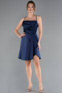 Partykleid Kurz Satin Marineblau ABK2366