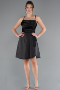 Partykleid Kurz Satin Schwarz ABK2366