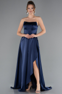 Abschlusskleid Lang Satin Marineblau ABU5023
