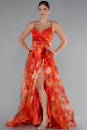 Abendkleid Lang Orange ABU5053