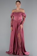 Standesamtkleid Lang Satin Zimtfarben ABU5054