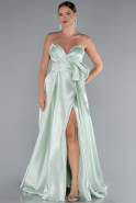 Minzgrün Abendkleid Satin Lang ABU3674