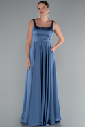 Abschlusskleid Lang Satin Indigo ABU5059