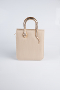 Abendtasche Leder Hautfarben KC143