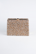Abendtasche Steinbesetzt Bronze KC701