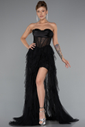 Standesamtkleid Lang Schwarz ABU5071