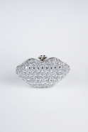 Abendtasche Verputz Silber SH831
