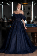 Marineblau Designer Abendkleid Lang ABU4720