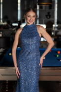 Indigo Abendkleid Lang ABU4791