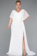 Weiß Abendgarderobe İn Großen Größen Chiffon Lang ABU4911