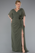 Khaki Abendgarderobe İn Großen Größen Chiffon Lang ABU4911