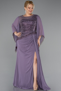 Abendkleid in Übergröße Lang Chiffon Lavendel ABU5093
