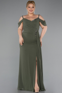 Khaki Abendkleid İn Übergröße Chiffon Lang ABU3742