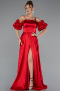 Abendkleid Lang Satin Rot ABU5103