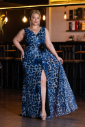 Abendkleid in Übergröße Lang Blau ABU5018