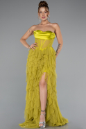 Pistaziengrün Standesamtkleid Lang ABU5071