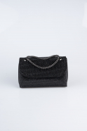 Abendtasche Verputz Schwarz V934