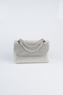 Abendtasche Verputz Silber V934