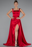 Rot Abendkleid Satin Lang ABU4715