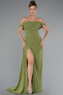 Öl Grün Abendkleid Chiffon Lang ABU4925