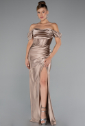 Nerzbraun Abendkleid Lang ABU3611