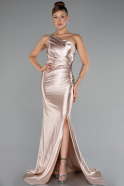 Beige Abschlusskleid Lang ABU5022