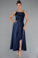 Partykleid Midi Satin Marineblau ABK1586