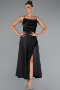 Partykleid Midi Satin Schwarz ABK1586
