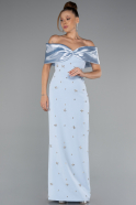 Eisblau Standesamtkleid Lang ABU4973