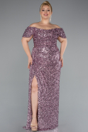 Puder Abendkleid İn Übergröße Schuppig Lang ABU4863