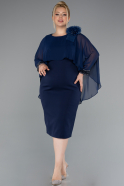 Partykleid in Übergröße Midi Marineblau ABK2383