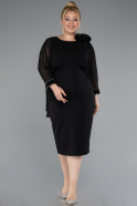 Partykleid in Übergröße Midi Schwarz ABK2383