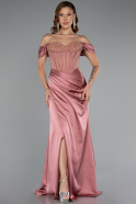 Zwiebelschale Abendkleid Satin Lang ABU5130